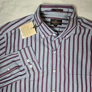 Rodd & Gunn Sports Fit Shirt Sz Large Red White Blue Long Sleeve Button Up‎ NWT